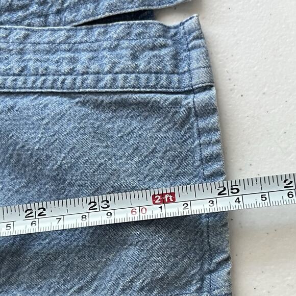 Vtg 90s Adobe Rose Jean Shirt Western Aztec Boho Colorblock Studs Snap Size XL - Picture 12 of 13